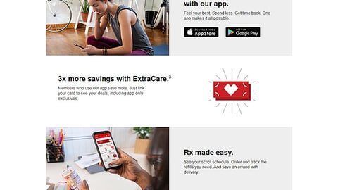 CVS 'ExtraCare H(app)iness Event' Web Page